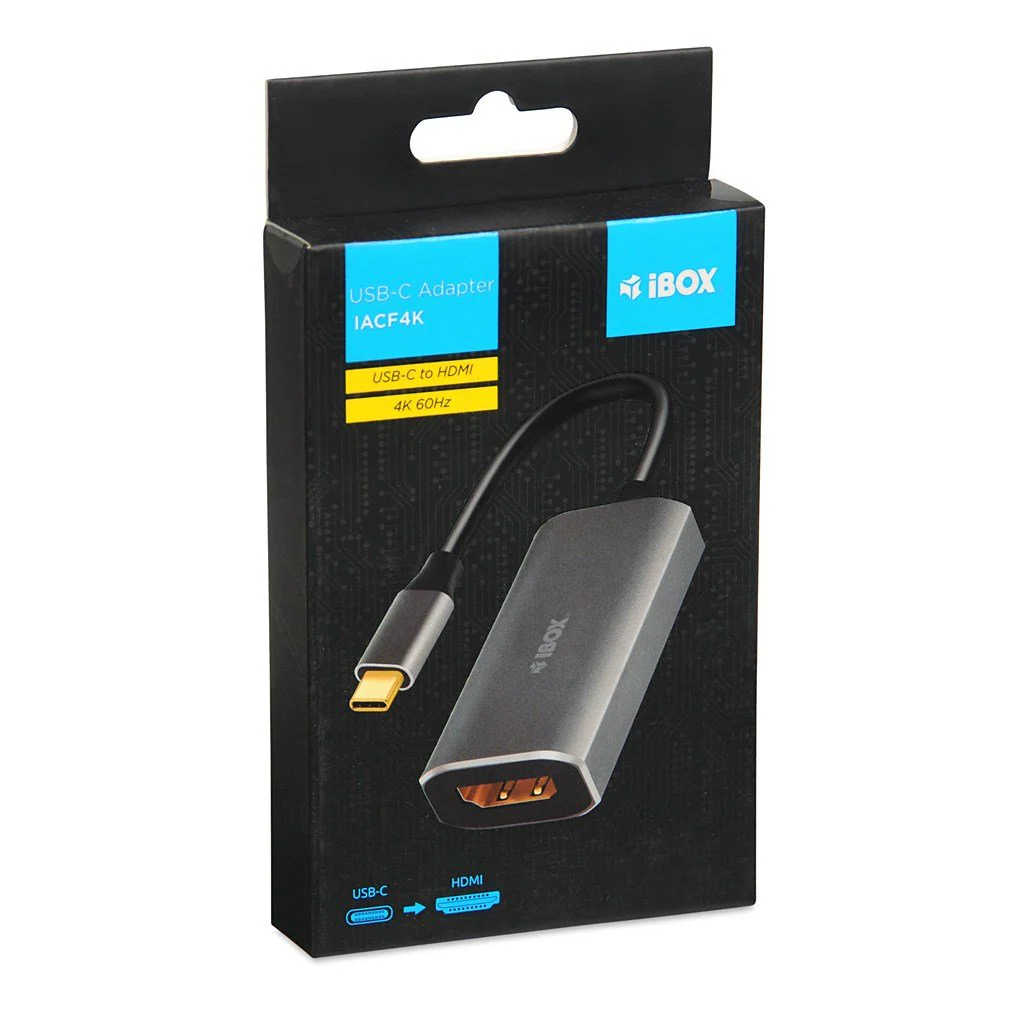 Adapter 0.15M USB-C 3.2 Gen1 to HDMI iBox  , up to 4K , IACF4K - Image 2