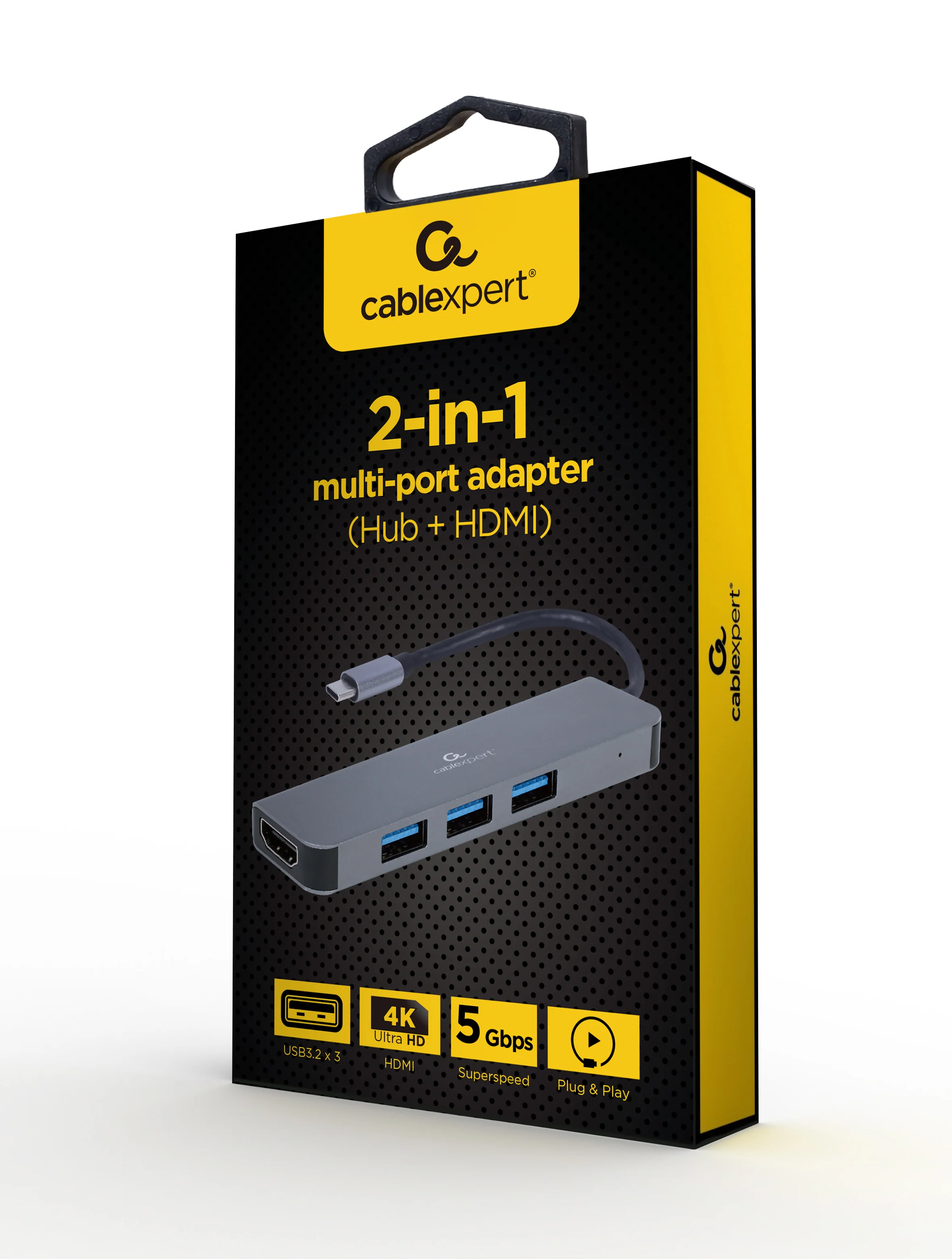 Adapter USB-C Gembird Cablexpert  USB-C to 3x USB-A 3.2 Gen1 , HDMI up to 4k , 20cm , A-CM-COMBO2-01 - Image 2