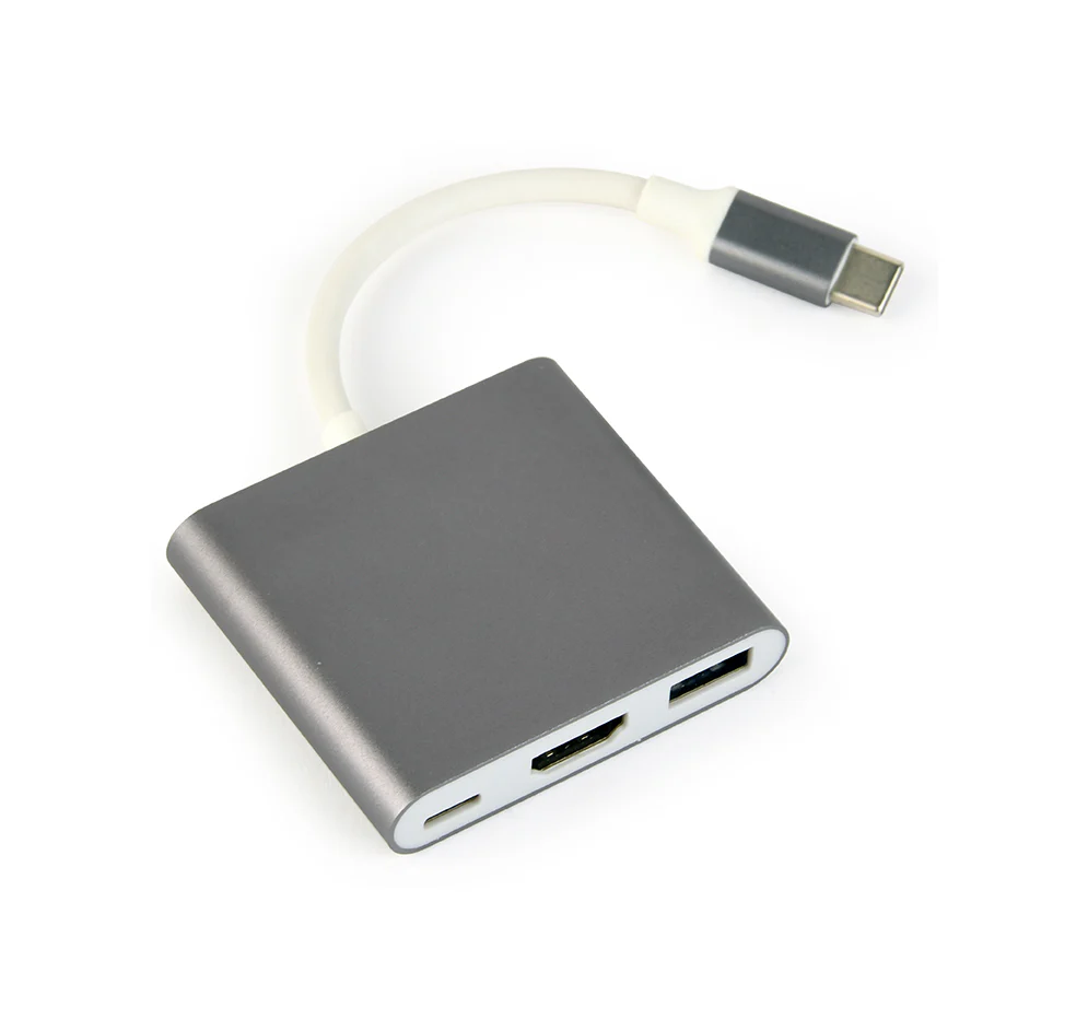 Adapter USB-C Gembird Cablexpert  USB-C to USB-C PD , HDMI up to 4k , USB-A 3.2 Gen1 , 20cm , A-CM-HDMIF-02-SG
