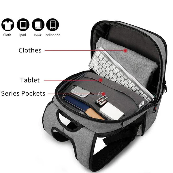 Backpack Laptop T-B3090ALG 15" Light Gray - Image 2
