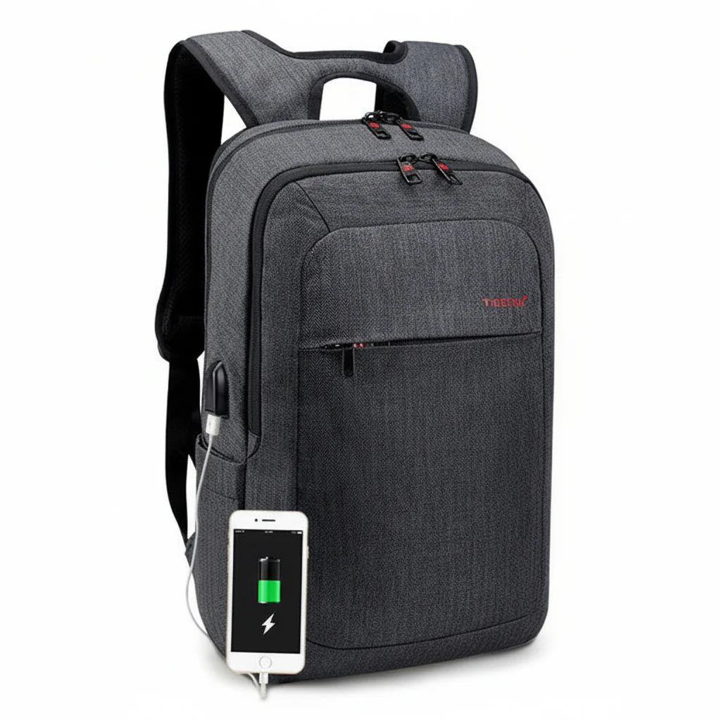 Backpack Laptop Tigernu T-B3090U 15.6" Black Grey USB