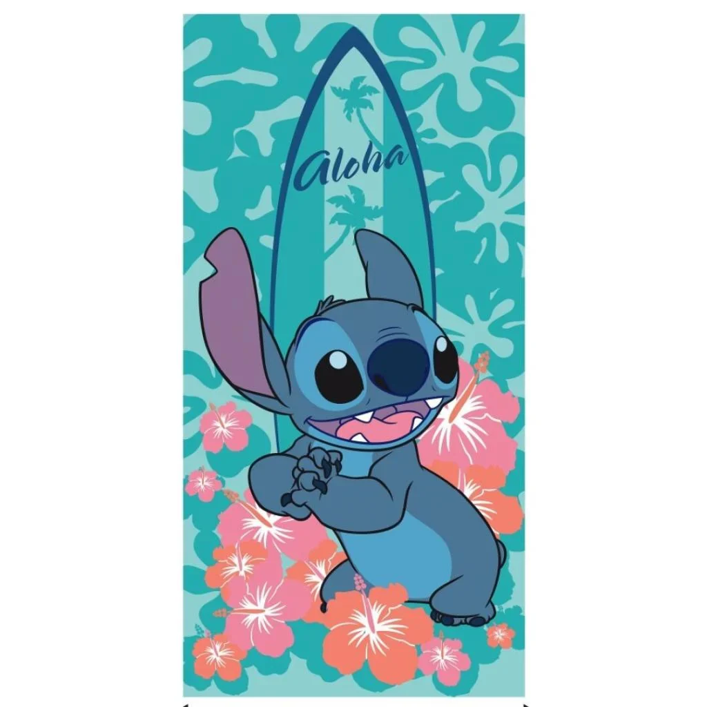 Beach Towel Disney Stitch Aloha Flowers