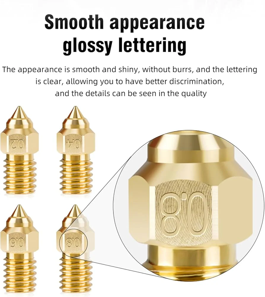Brass Nozzle Kit Creality 0,4mm 6x13mm (x5 pcs) - Image 4