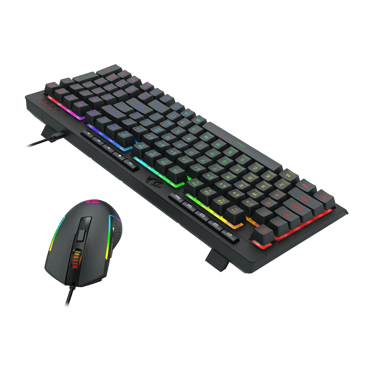 Bundle Redragon S149 4in1 Comblo , Keyboard Membrane K515 Shiva , Mouse M616 TRIDENT 10K DPI Wired , MousePad PISCES Medium , Headset ARES with 40mm drivers and jack 3.5mm , Black , RD-S149 - Image 4