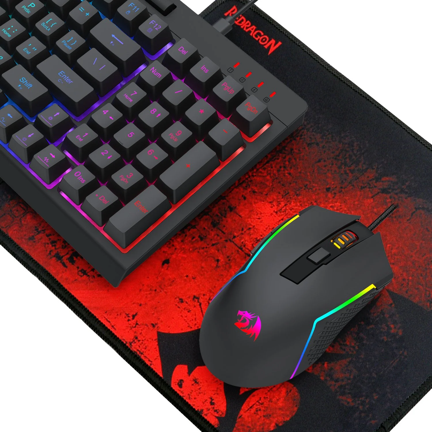 Bundle Redragon S149 4in1 Comblo , Keyboard Membrane K515 Shiva , Mouse M616 TRIDENT 10K DPI Wired , MousePad PISCES Medium , Headset ARES with 40mm drivers and jack 3.5mm , Black , RD-S149 - Image 5