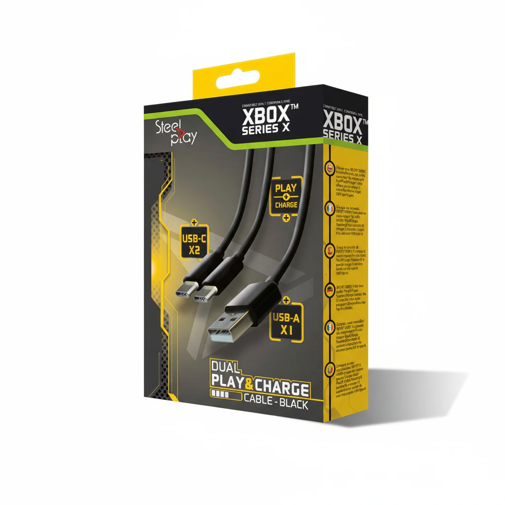 Cable Steelplay Dual Play & Charge For Xbox Series X Black