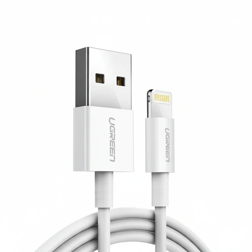 Cable Ugreen USB-A to Lightning Charging & Data Sync 2.4A 1m White 20728