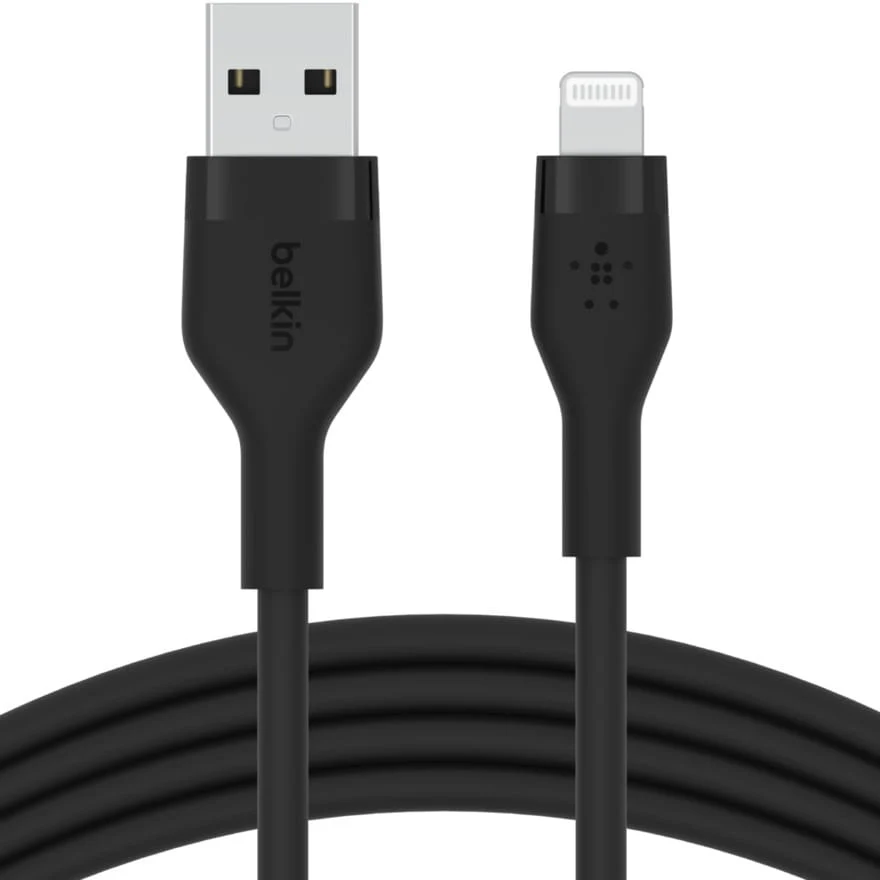 Cable USB-A  Belkin BoostCharge Flex , USB-A to Lightning , 1m , Black , CAA008BT1MBK - Image 2