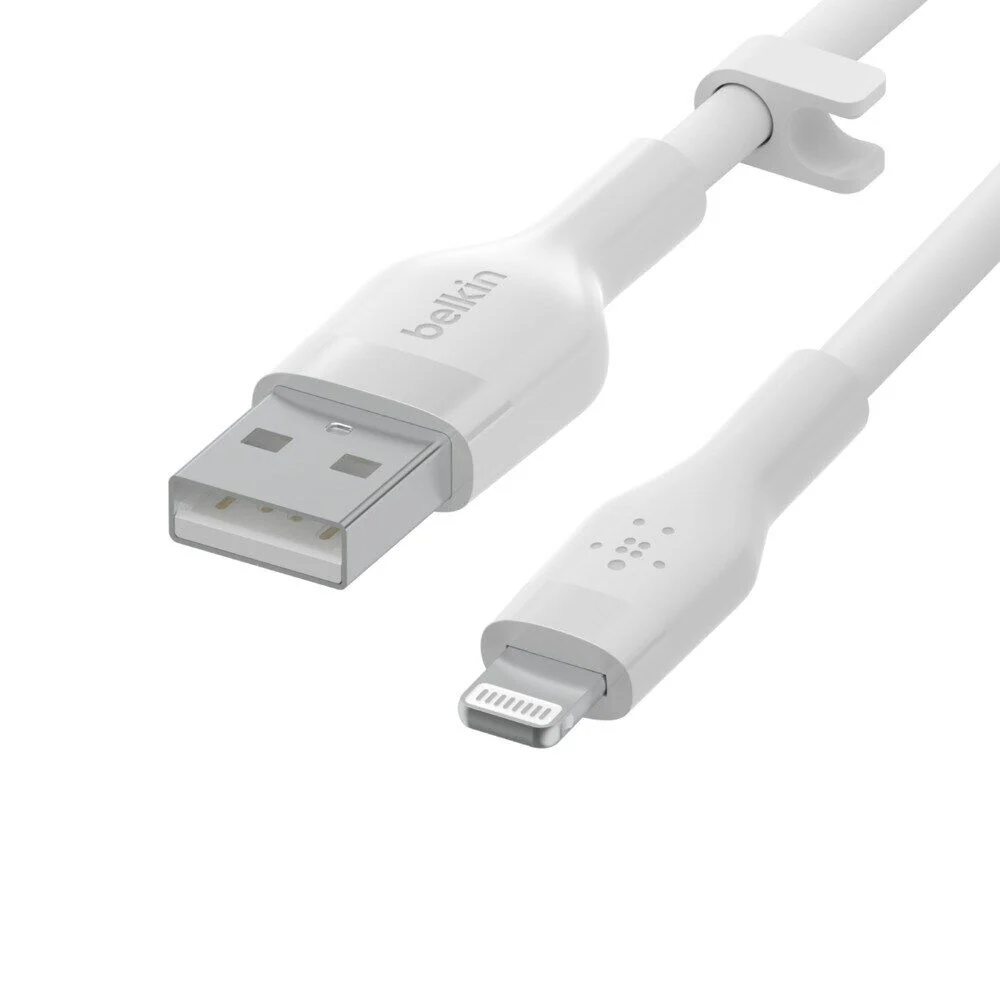 Cable USB-A  Belkin BoostCharge Flex , USB-A to Lightning , 2m , White , CAA008BT2MWH - Image 2