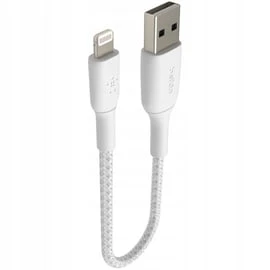 Cable USB-A  Belkin BoostCharge , USB-A to Lightning , 15cm  , Braided White , CAA002BT0MWH - Image 2