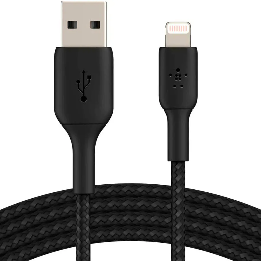 Cable USB-A  Belkin BoostCharge , USB-A to Lightning , 1m , Braided Black , CAA002BT1MBK - Image 2