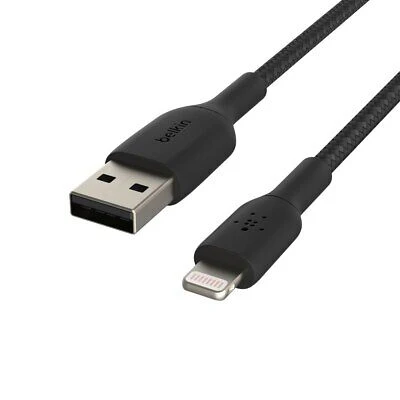 Cable USB-A  Belkin BoostCharge , USB-A to Lightning , 2m , Braided Black , CAA002BT2MBK - Image 3