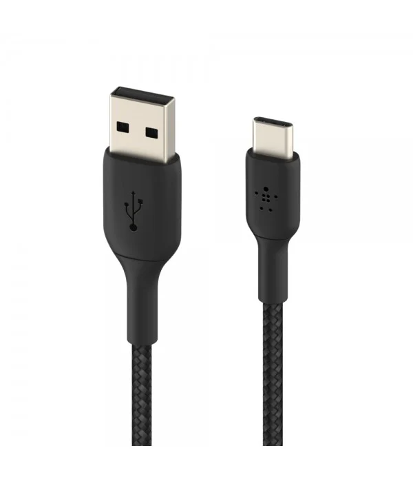 Cable USB-A Belkin BoostCharge , USB-A to USB-C , 1m , Braided Black , CAB002BT1MBK - Image 3