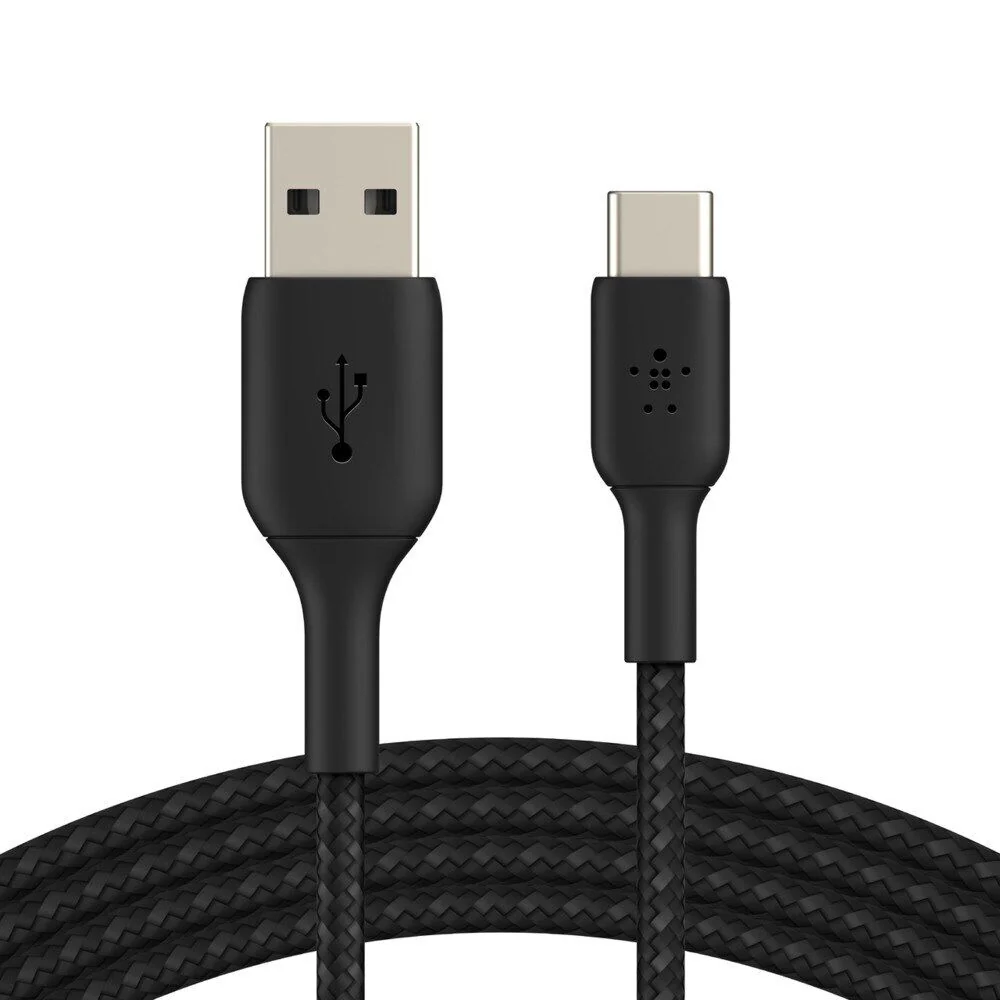 Cable USB-A Belkin BoostCharge , USB-A to USB-C , 2m , Braided Black , CAB002BT2MBK - Image 2
