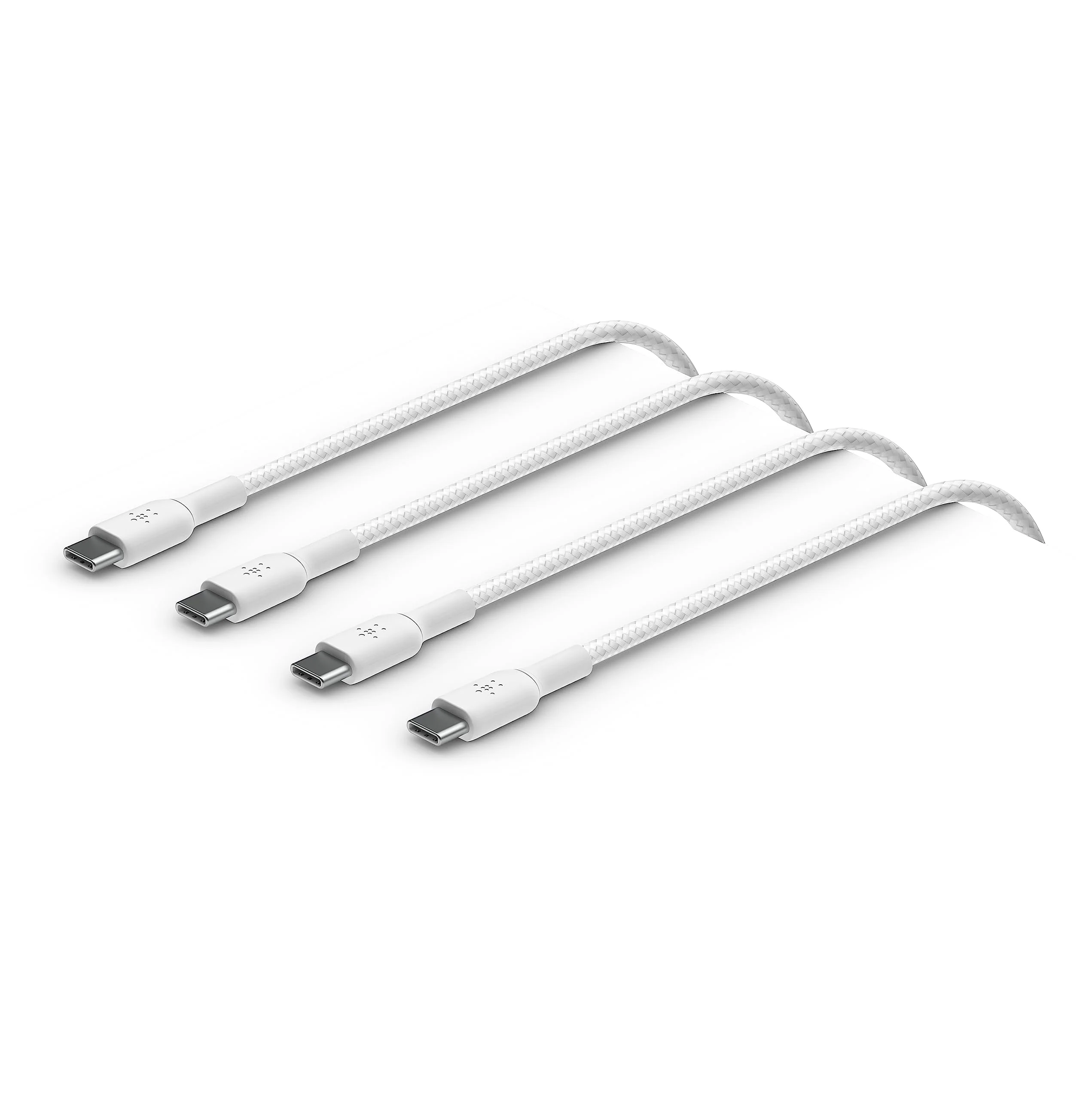 Cable USB-C  Belkin BoostCharge , 2x USB-C to USB-C , 1m , Braided White , Pack of 2pcs , CAB004BT1MWH2PK - Image 3