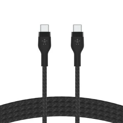 Cable USB-C Belkin BoostCharge PRO Flex , USB-C to USB-C up to 60W , Braided , 1m , Braided Black , CAB011BT1MBK - Image 2