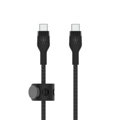 Cable USB-C Belkin BoostCharge PRO Flex , USB-C to USB-C up to 60W , Braided , 1m , Braided Black , CAB011BT1MBK - Image 3