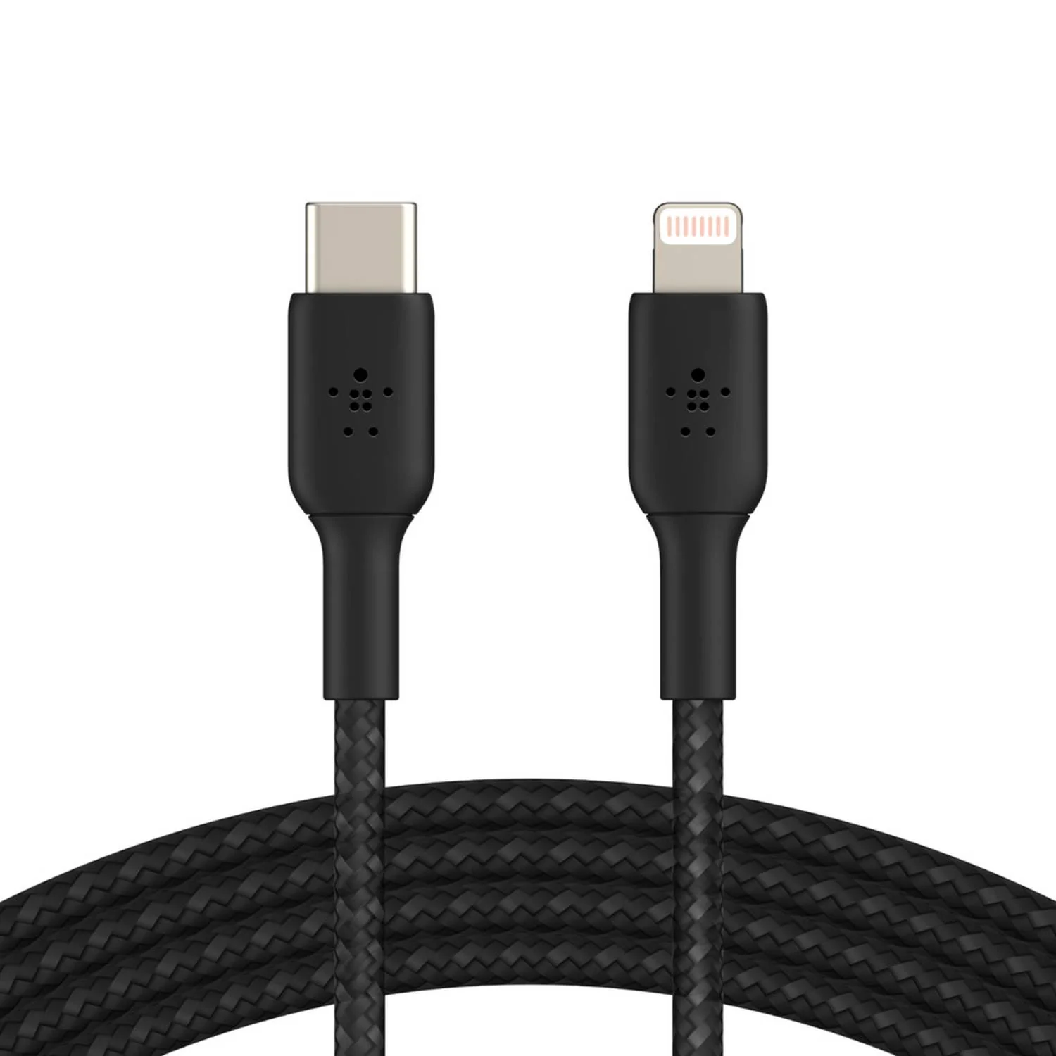 Cable USB-C  Belkin BoostCharge , USB-C to Lightning , 1m , Braided Black , CAA004BT1MBK - Image 2