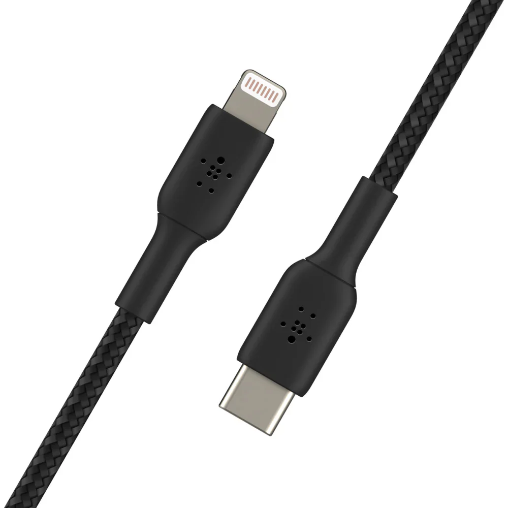 Cable USB-C  Belkin BoostCharge , USB-C to Lightning , 1m , Braided Black , CAA004BT1MBK - Image 3