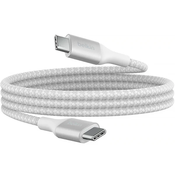 Cable USB-C  Belkin BoostCharge , USB-C to USB-C up to 240W , 1m , Braided White , CAB015BT1MWH - Image 2
