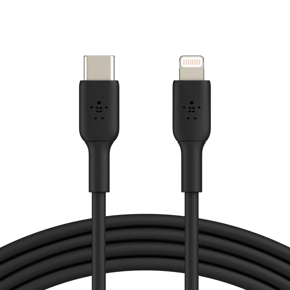 Cable USB-C to Lightning  Belkin BoostCharge up to 18W , Charging and data sync , Black , 1m , BEL-0057