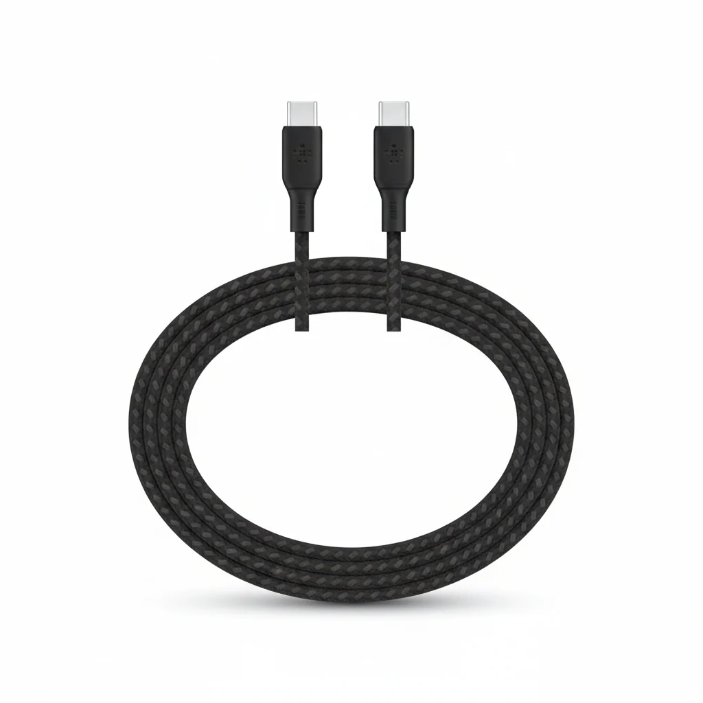 Cable USB-C to USB-C  Belkin , up to 100 Watt with 20V/5A , Charging and data sync , Braided Nylon Black , 3m , BEL-0029