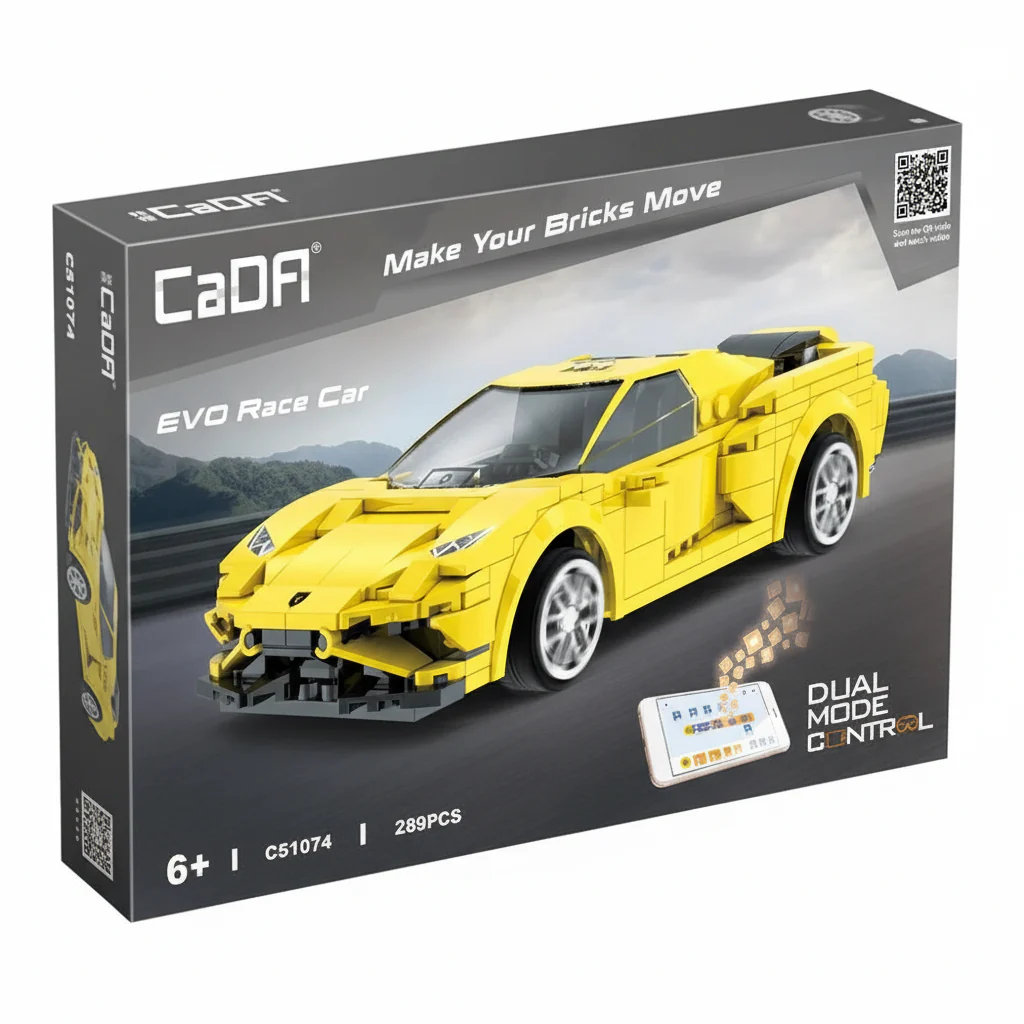 CaDA Bricks Yellow Evo Sports Car C51074W
