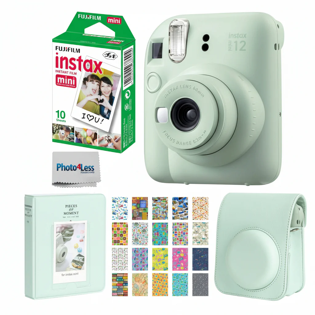 Camera Instax Mini 12 Mint Green Bundle Box