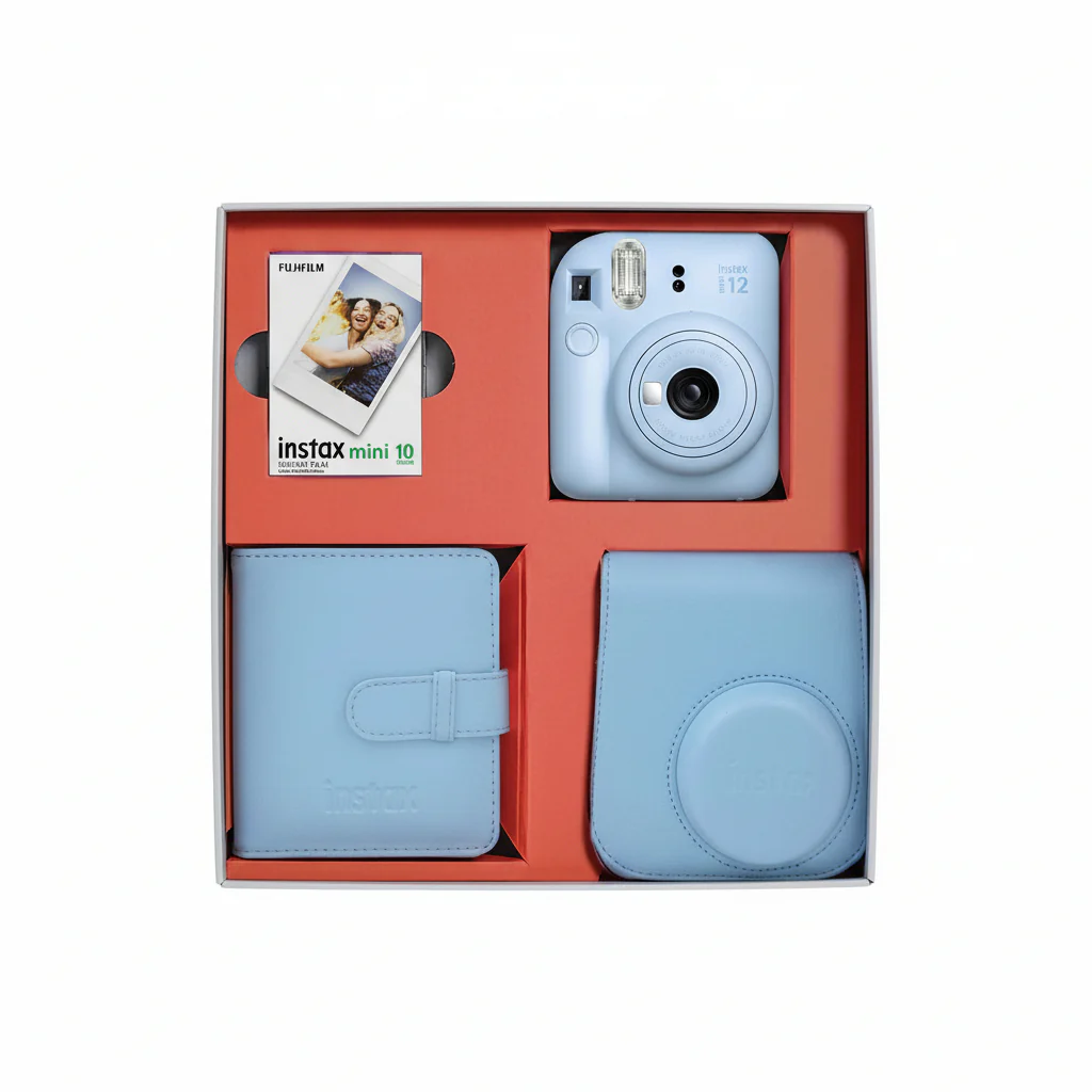 Camera Instax Mini 12 Pastel Blue Bundle Box