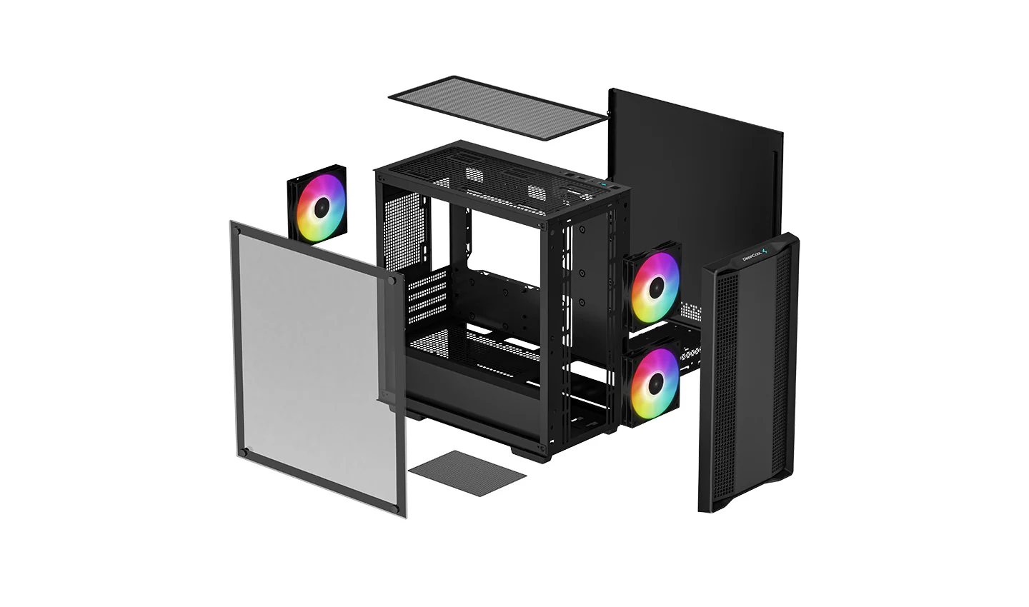 Case DeepCool CC360 ARGB , Micro ATX , Radiator 240Top , Black , R-CC360-BKAPM3-G-1 - Image 3