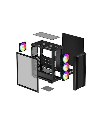 Case DeepCool CC560 V2 ARGB , ATX , Radiator 240Top , 4x Fans Included , Black , R-CC560-BKTAA4-G-2 - Image 3