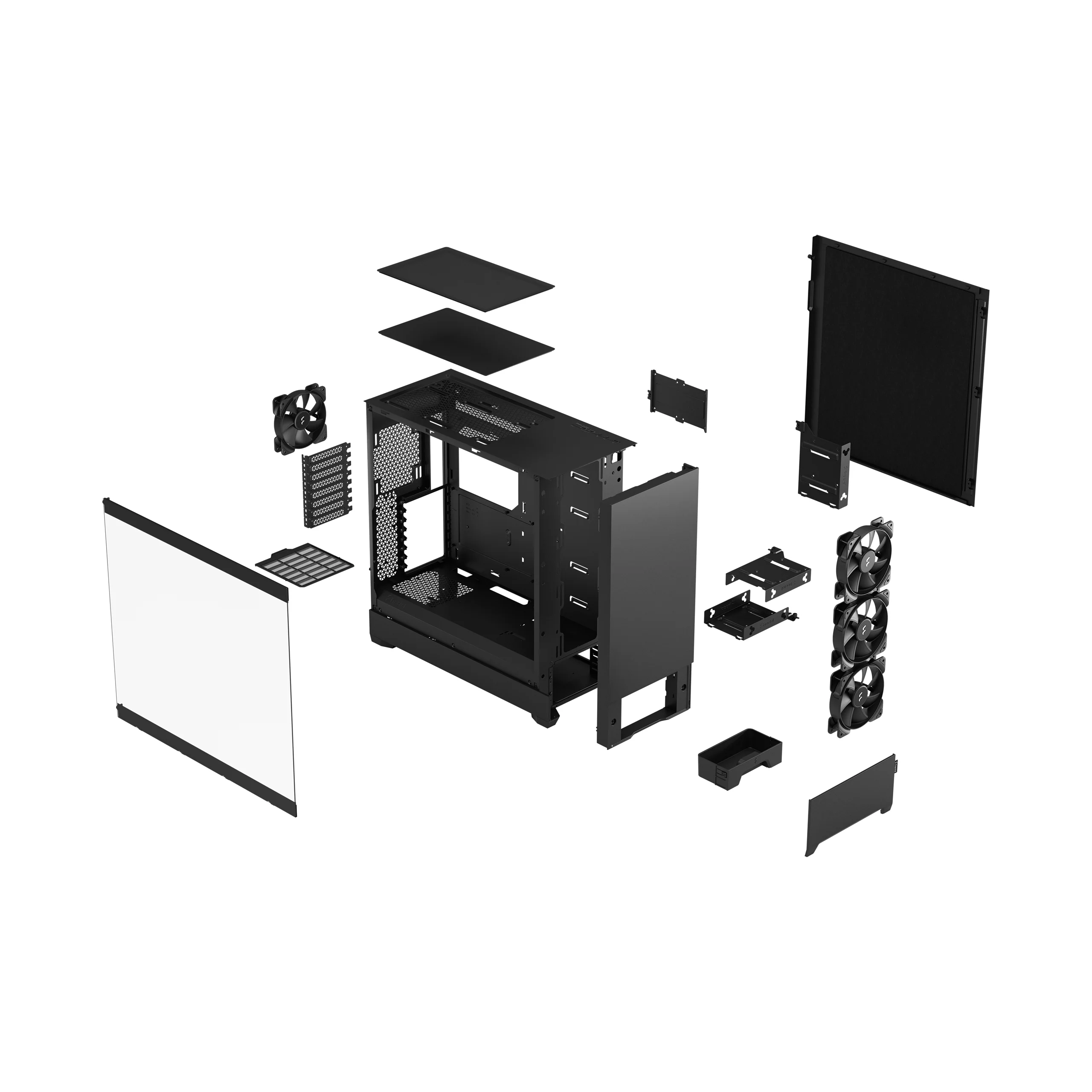 Case Fractal Design Pop XL Silent TG , E-ATX , 4x 120 Fans Included , Black , FD-C-POS1X-02 - Image 4