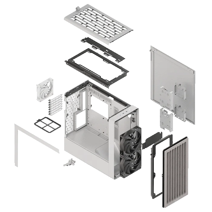 Case HAVN BF 360 Flow , ATX , Premium Mid Tower Case , 2x 180mm 1x 140mm , White , HVN-CA-BF360-03 - Image 10