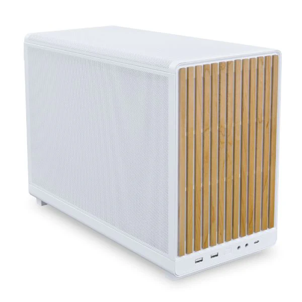 Case Lian Li DAN Case A3 Wood Edition , Micro ATX , ALL Mesh , Steel + Fabric , NO Fans Included , Designed by Daniel Hansen , White/Wood , G99.A3X-WD.00