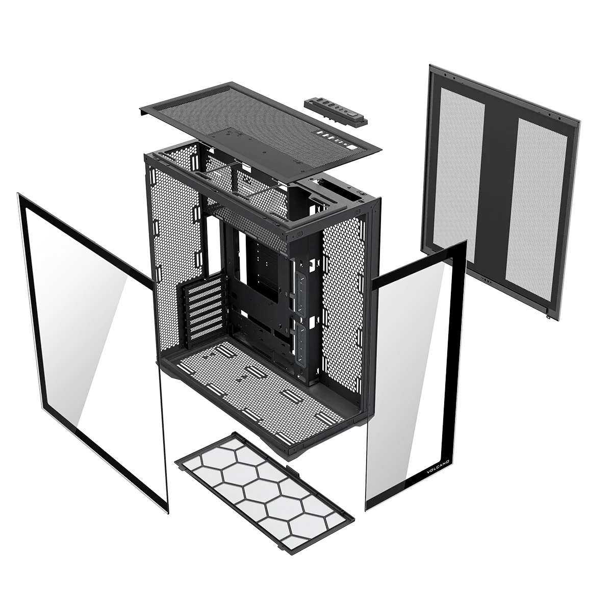 Case ModeCom Volcano SPACE XL , ATX , FULL TOWER , up to 420mm Radiator Top , Black , AT-SPACE-XL - Image 2