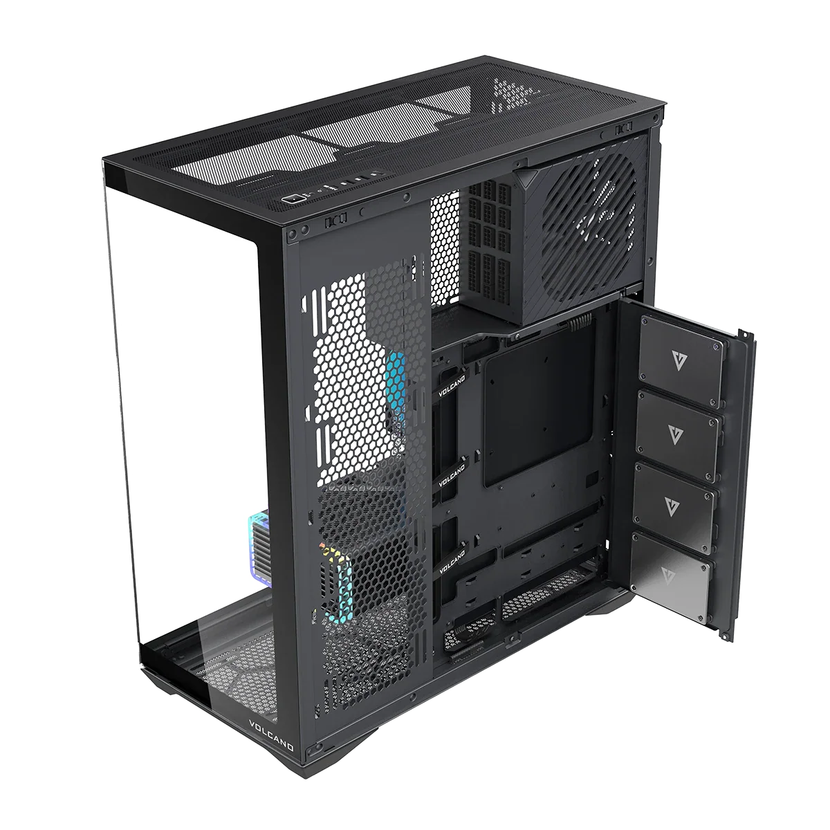 Case ModeCom Volcano SPACE XL , ATX , FULL TOWER , up to 420mm Radiator Top , Black , AT-SPACE-XL - Image 8