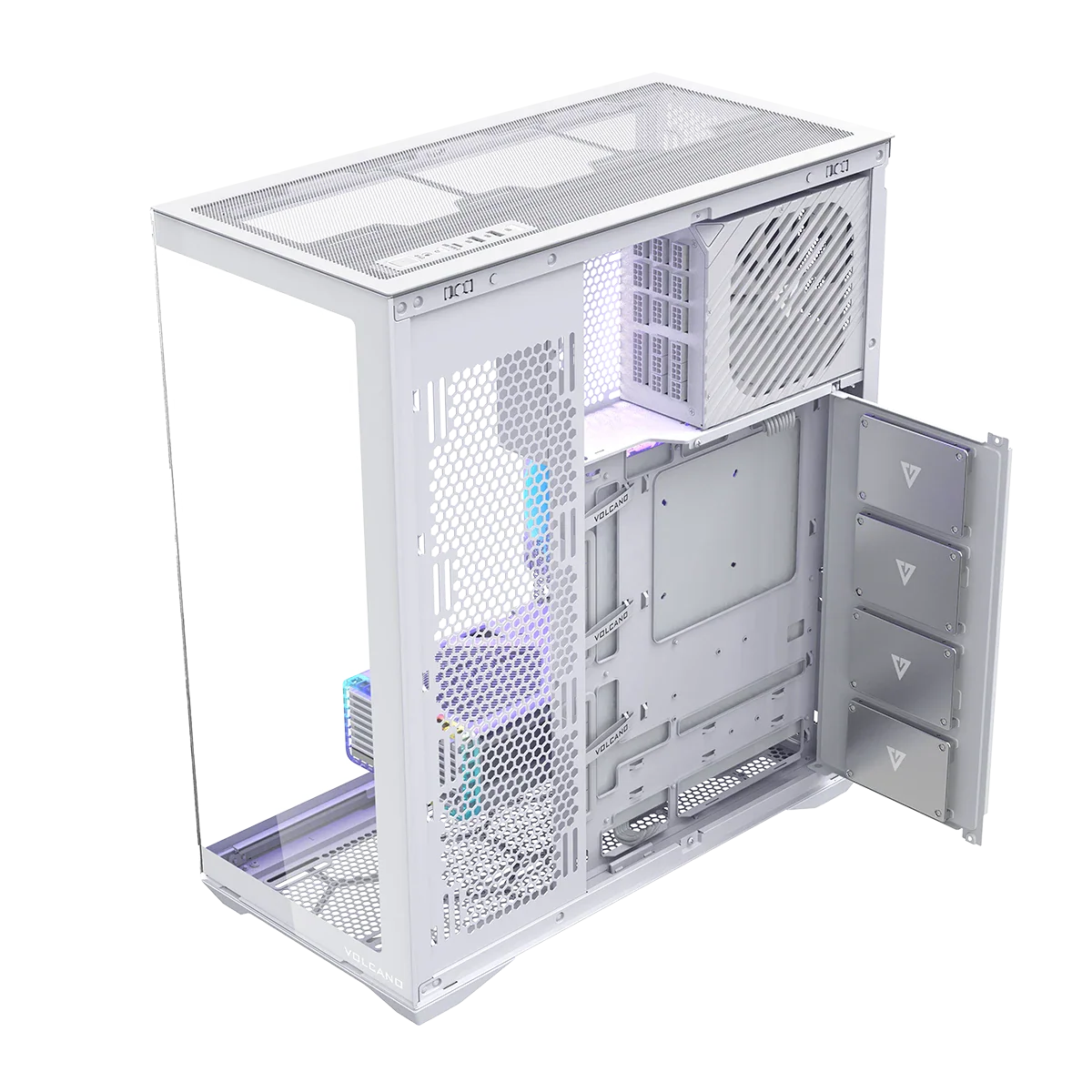 Case ModeCom Volcano SPACE XL , ATX , FULL TOWER , up to 420mm Radiator Top , White , AT-SPACE-XL - Image 7