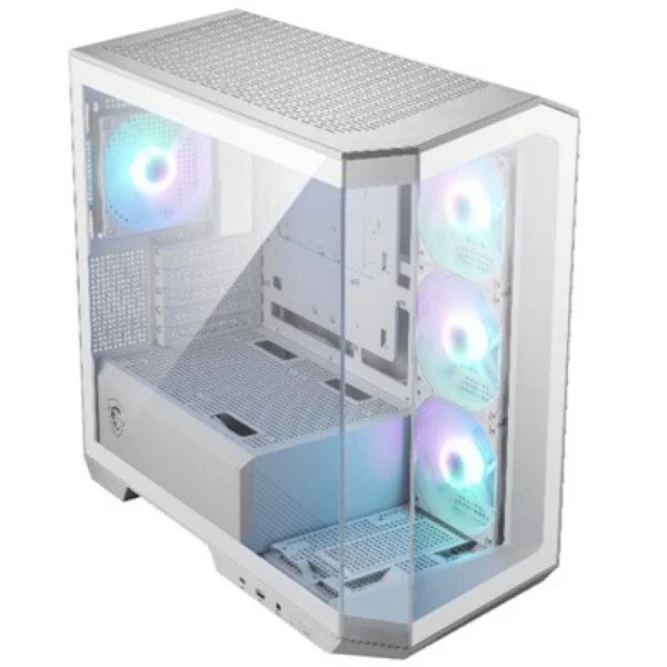 Case MSI MAG PANO M100R PZ Panorama , Micro ATX , 4x 120 ARGB Fans included, White 306-7G24W21-809 - Image 2