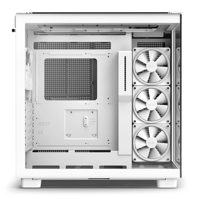 Case NZXT H9 Elite , ATX , Columnless , 3x F Series 120mm RGB Fans Included , up to 360mm Radiator support , White , CM-H91EW-01 - Image 2