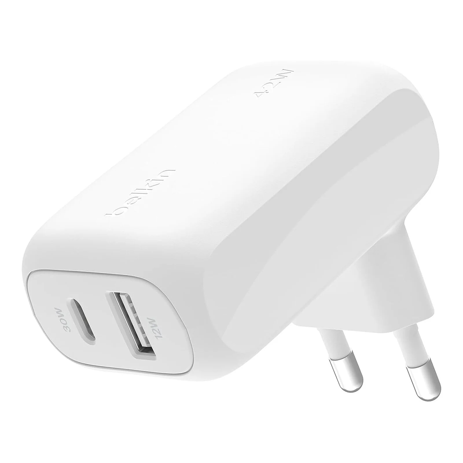 Charger 20W  Belkin Dual USB-C Wall Charger ,  1x up to 20W USB-C ,  1x USB-C to USB-C Cable 1m , White , WCA006VF1MWH-B6 - Image 2