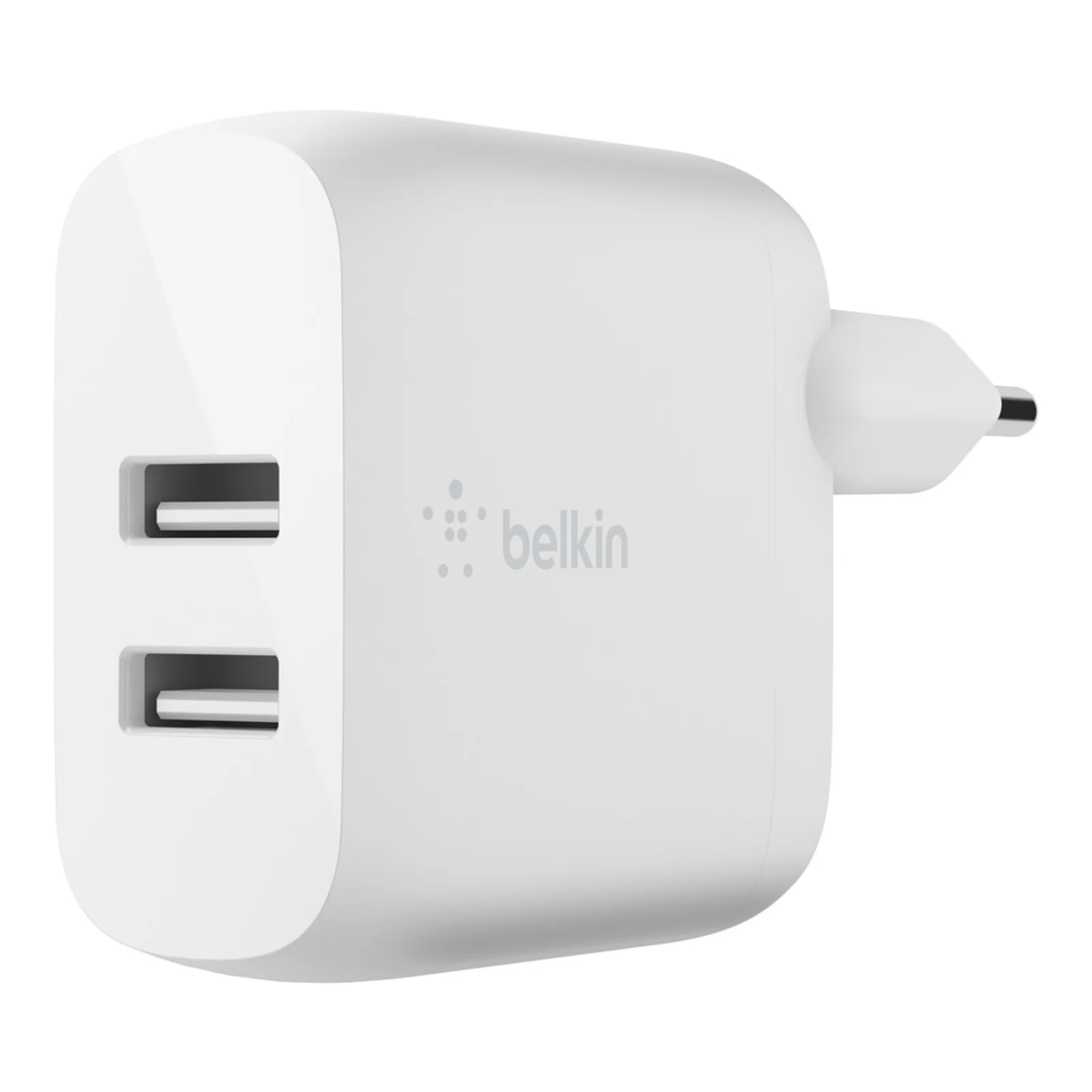 Charger 24W Belkin BoostCharger Dual USB-A , 2x USB-A ip to 24W 1x USB-A to USB-C Cable 1m , White , WCE001VF1MWH - Image 3