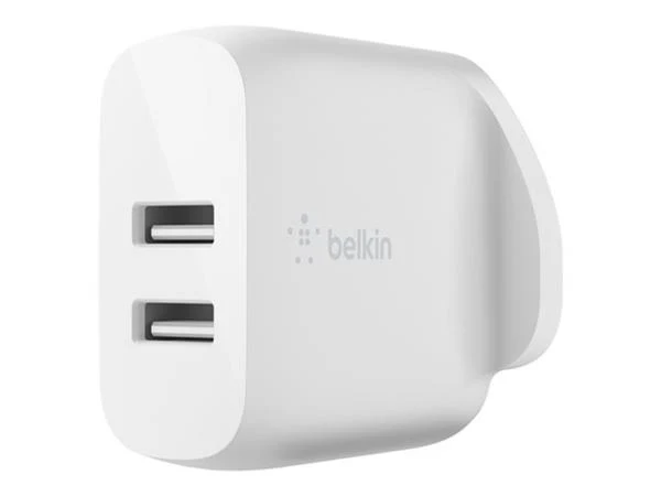 Charger 24W  Belkin Dual USB-A Wall Charger ,  2x 12W USB-A , White , WCB002VFWH - Image 2