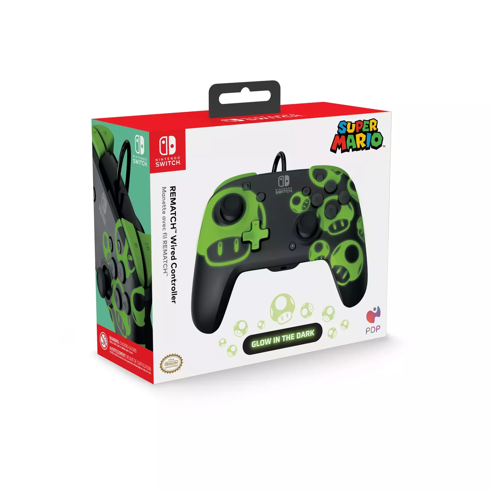 Controller Nintendo Switch PDP Rematch Wired Super Mario Glow In The Dark