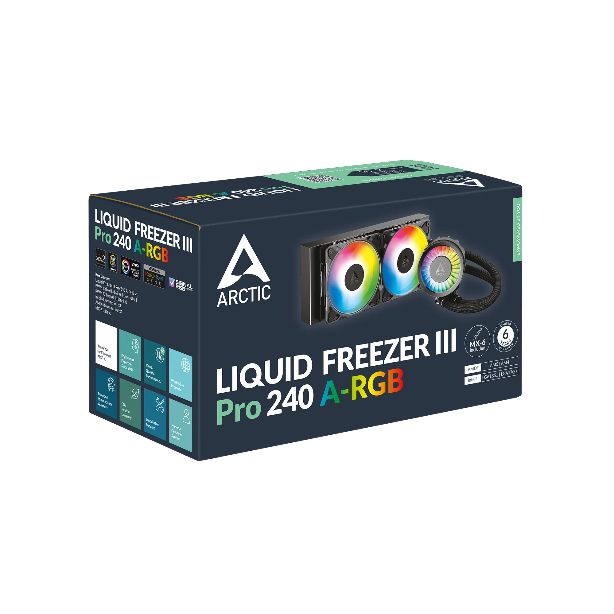 Cooler Arctic Liquid Freezer III 240 PRO ARGB , AIO Liquid Cooler with 2x 120mm , Black ACFRE00182A - Image 4