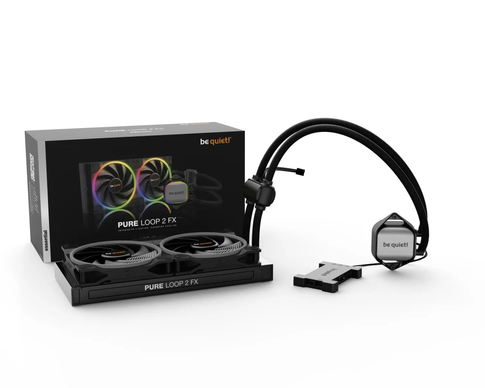 Cooler Be Quiet! Pure Loop 2 FX 280 ARGB , Liquid Cooler 2x 140 ARGB Fans , Black , BW014 - Image 2