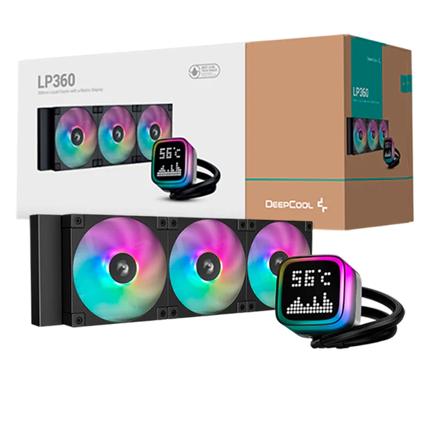 Cooler DeepCool LP360 Matrix LCD Display ARGB , Liquid Cooler with 3x ARGB Fans and Matrix LCD Pump , Black , R-LP360-BKMSNC-G-1 - Image 2