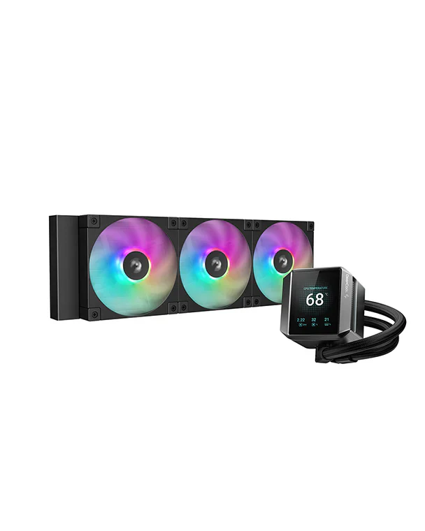 Cooler DeepCool MYSTIQUE 360 LCD ARGB , Liquid Cooler with 3x ARGB Fans and LCD Pump , Black , R-LX750-BKADSNC-G-1