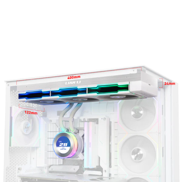 Cooler Lian LI Hydroshift II LCD-C 360 , Liquid , NO Fans , White , G89.GHS2LCD36W.00 - Image 3