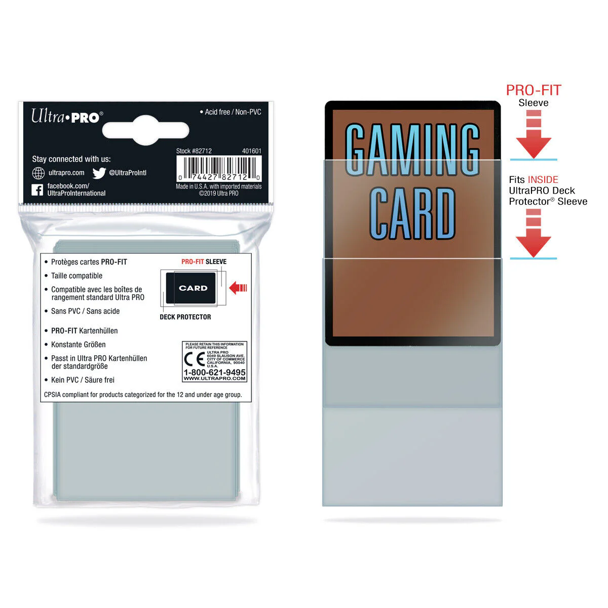 Deck Protector Sleeves Ultra Pro Pro-Fit Small Clear 100pz - Image 2