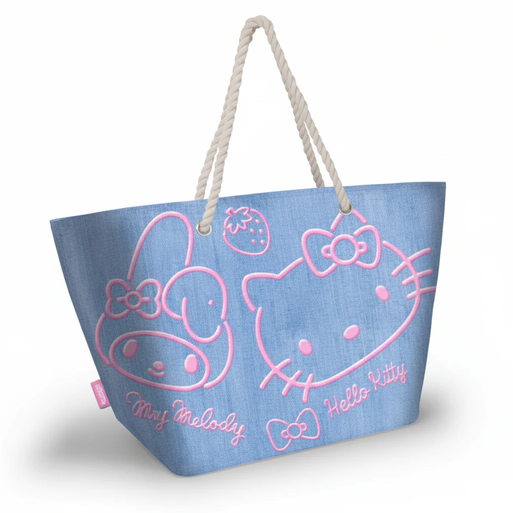 Denim Beach Bag Hello Kitty